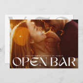 Modern Bold Retro Open Bar FullBleed Photo Wedding Save The Date (Vorne/Hinten)