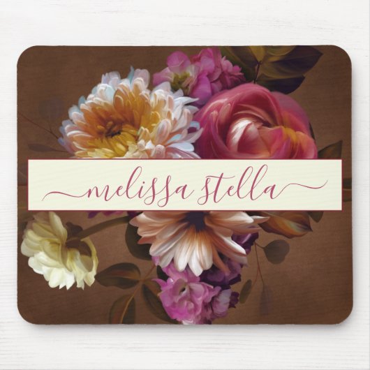 Modern Bold Rustic Floral | Girly Gift Mousepad (Vorne)