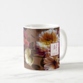 Modern Bold Rustic Floral | Monogram Gift Kaffeetasse (VorderseiteRechts)