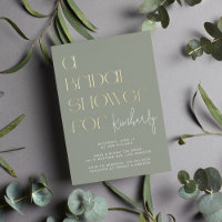 Modern Bold Sage Green Brautparty Gold