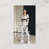 Modern Bold Script Calligraphy Fitness Foto QR Visitenkarte (Vorderseite)