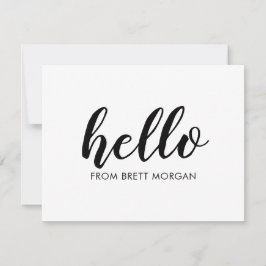 Modern Bold Script Hello Name Typografy Note Card Mitteilungskarte