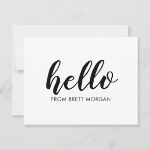 Modern Bold Script Hello Name Typografy Note Card Mitteilungskarte