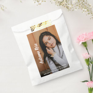 Modern Bold Script Name Foto Girl Abschluss Geschenktütchen