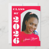 Modern Bold Script Pink Graduation Party Einladung (Vorderseite)