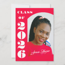 Modern Bold Script Pink Graduation Party