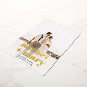 Modern bold script save the date wedding photo folieneinladung (Gedreht)