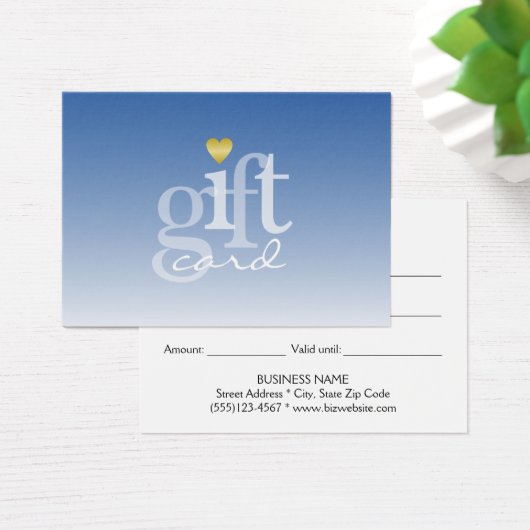 Modern Bold Sky Blue Ombre Gold Herzstück Geschenk (Schreibtisch)