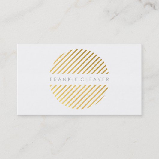 MODERN BOLD SPOT gestanztes Streifen Muster Goldfo Visitenkarte (Vorderseite)