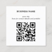 Modern Bold Stripes Green Deep Red QR code Quadratische Visitenkarte (Rückseite)