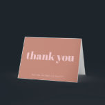 Modern Bold Terracotta Personalisiert Bat Mitzvah Dankeskarte<br><div class="desc">Personalisiert Moderne Bold Typografie Terracotta Pink Bat Mitzvah Danke Karte</div>