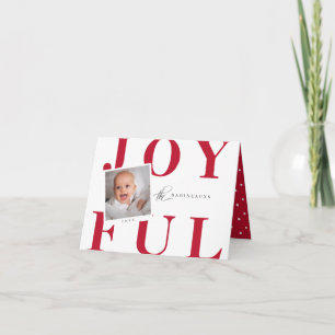 Modern Bold Type Foto Weihnachtskarte Rot Feiertagskarte