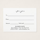 Modern Bold Typografy Deep Blue White Gift Card (Rückseite)