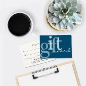 Modern Bold Typografy Deep Blue White Gift Card