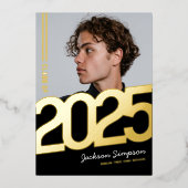 Modern Bold Typografy Foto Grad Gold Folieneinladung (Vorderseite)