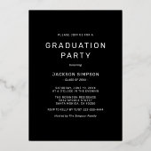 Modern Bold Typografy Foto Grad Gold Folieneinladung (Rückseite)