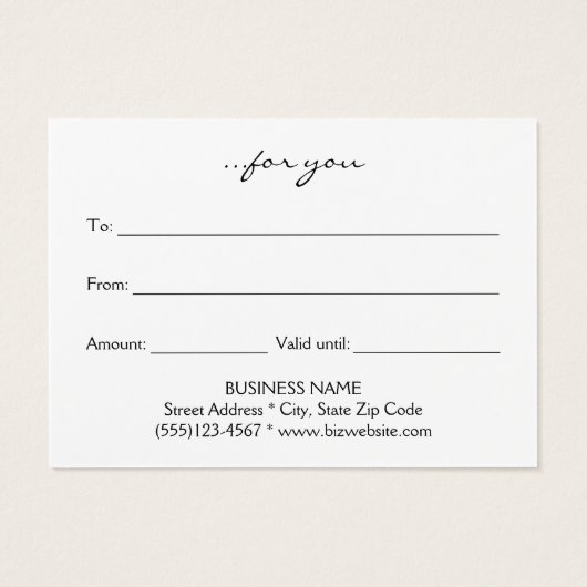 Modern Bold Typografy Gold Foil Gift Card (Rückseite)