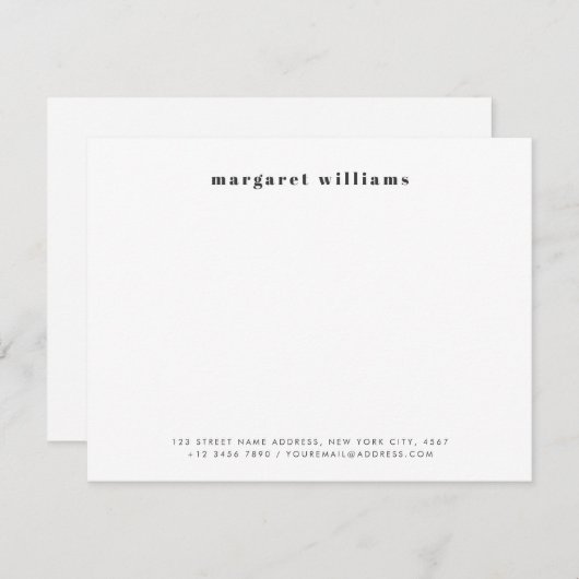 Modern Bold Typografy Name Office Mitteilungskarte (Vorne/Hinten)