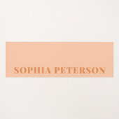Modern Bold Typografy Peach Orange Custom Yogamatte (Vorderseite (Horizontal))