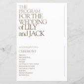 Modern Bold Typografy Save the Date Program (Rückseite)