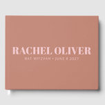 Modern Bold Typografy Terracotta Pink Bat Mitzvah Gästebuch<br><div class="desc">Personalisiert Modern Bold Typografy Terracotta Pink Bat Mitzvah Gästebuch</div>