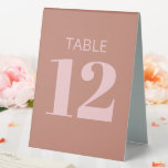 Modern Bold Typografy Terracotta Pink Bat Mitzvah Tischaufsteller<br><div class="desc">Moderne Bold Typografy Terracotta und Pink Bat Mitzvah Tischnummer Zelt Zeichen</div>