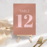 Modern Bold Typografy Terracotta Pink Bat Mitzvah Tischnummer<br><div class="desc">Moderne,  mutige Typografie Terracotta und Pink Bat Mitzvah Tischnummer</div>