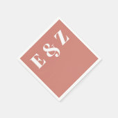Modern Bold Typografy Terracotta Wedding Serviette (Ecke)