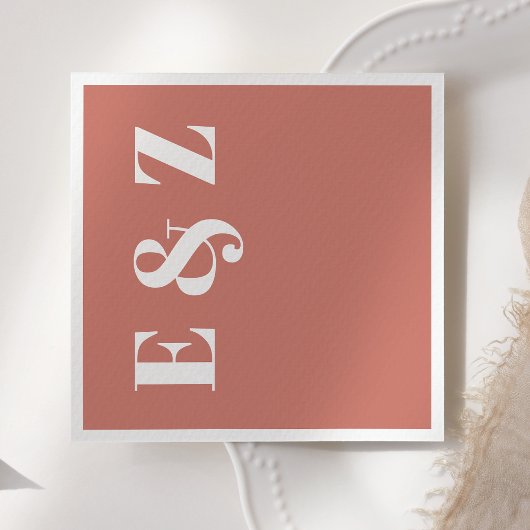 Modern Bold Typografy Terracotta Wedding Serviette