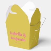 Modern Bold Typography Bright Pink Yellow Wedding Geschenkschachtel (Geöffnet)