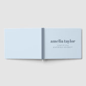 Modern Bold Typography Soft Blue Graduation Custom Gästebuch (Voll)