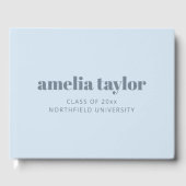 Modern Bold Typography Soft Blue Graduation Custom Gästebuch (Vorderseite)