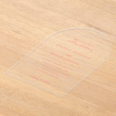 Modern Bold Vibrant Coral Simple Wedding Acryleinladungen (Ablage )