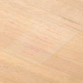 Modern Bold Vibrant Coral Simple Wedding Acryleinladungen (Ablage )