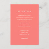 Modern Bold Vibrant Coral Simple Wedding Begleitkarte (Vorderseite)