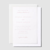 Modern Bold Vibrant Coral Simple Wedding Pergament Einladungen (Versetzt)