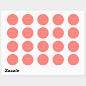 Modern Bold Vibrant Coral Simple Wedding Runder Aufkleber (Blatt)