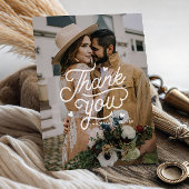 Modern Bold Vielen Dank Typografy Foto Wedding Dankeskarte
