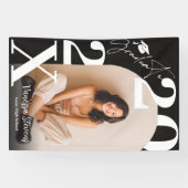 Modern Bold White black Trendy photo graduation Banner (Horizontal)