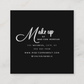 Modern Bold White Script 3 Photo Makeup Quadratische Visitenkarte (Rückseite)