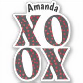 Modern Bold XOXO Happy Valentines Day Aufkleber (Vorderseite)