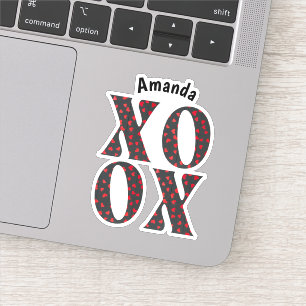 Modern Bold XOXO Happy Valentines Day Aufkleber