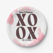 Modern Bold XOXO Happy Valentines Day Pappteller (Vorderseite)