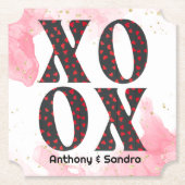 Modern Bold XOXO Happy Valentines Day Untersetzer (Vorderseite)