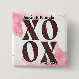 Modern Bold XOXO Happy Valentines Tagesgeschenk Button