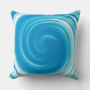 Modern Bondi blue Swirl Abstrakte Kunst Kissen