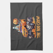 Modern Boo Crew Watercolor Feuchte KürbisHalloween Geschirrtuch (Vertikal)