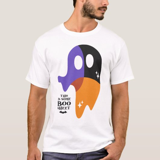 Modern Boo Sheet - Funny Ghost Halloween Look T-Shirt (Vorderseite)