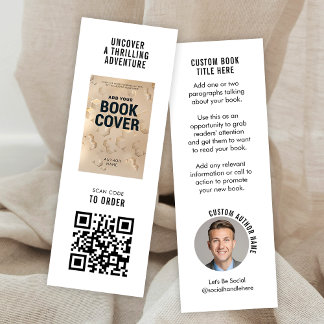 Modern Book Launch Author Photo Mini Bookmark Card Mini Visitenkarte