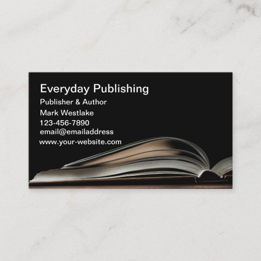 Modern Book Publishing & Author Theme Visitenkarte (Vorderseite)